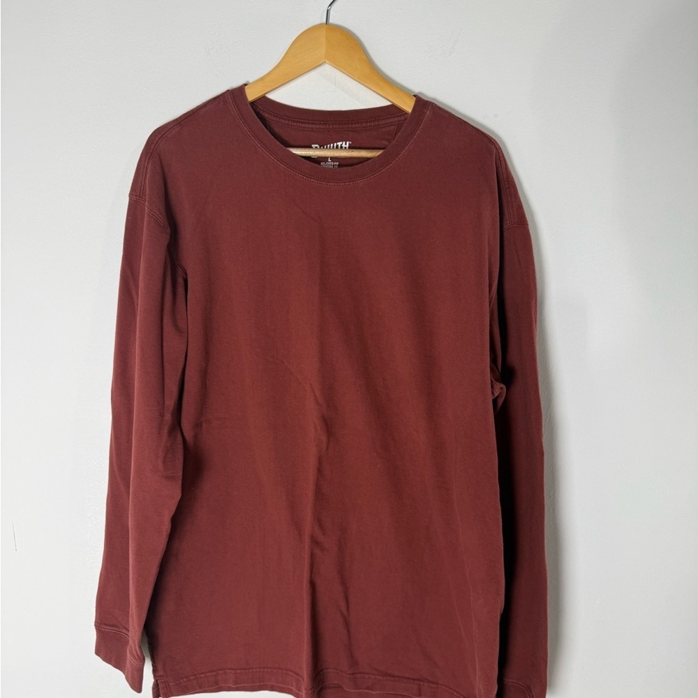 Duluth Trading Co Men's Burgundy Long Sleeve Tee Large